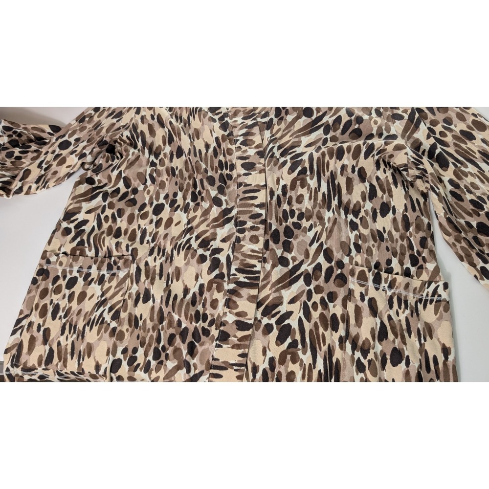 Rafaella Studio Woman 3X Open‎ Front Leopard Print Knit Cardigan 3/4 Sleeve
